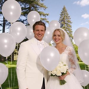 Pearl White Latex Balloons by [Brand Name] - 110pcs 12-Inch for Birthday Parties & Baby Showers