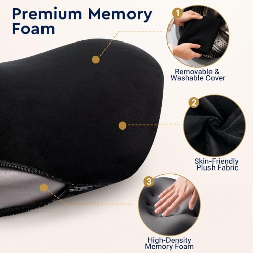 Lumbar Support Pillow for Office & Car Seats - Memory Foam Cushion