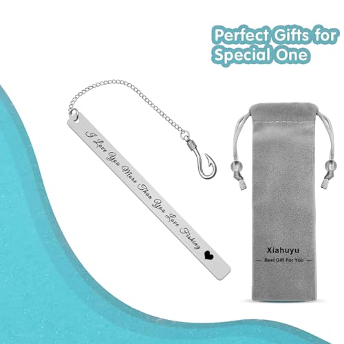 I Love You More Than You Love Fishing Bookmark - Stainless Steel Gift for Him