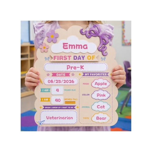 My First Day of School Sign with Bow - 10x12 Reusable Chalkboard for Back to School