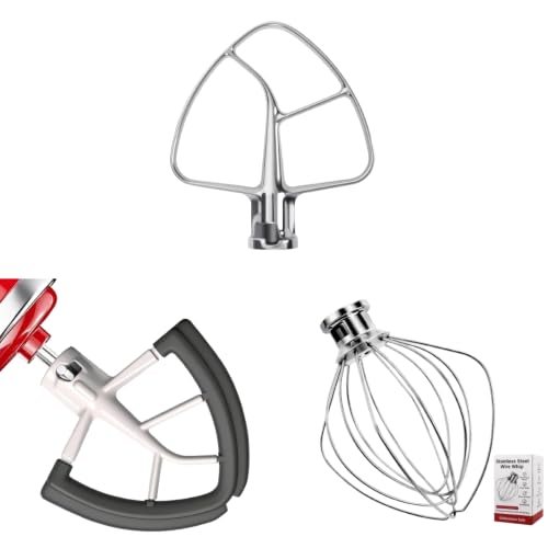 Cowbright 3-Piece Stainless Steel KitchenAid Mixer Attachments Set for 4.5-5Qt Stand Mixers