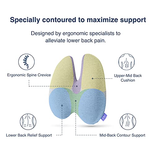 Ergonomic Lumbar Support Pillow for Back Pain Relief - Adjustable Strap
