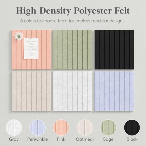 Self-Adhesive Felt Bulletin Board Tiles - 36" x 24" Pin Board (6 Pack)