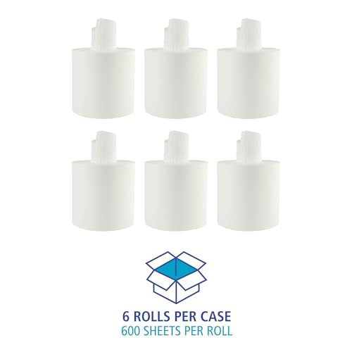 2-Ply Center-Pull Disposable Paper Towel Rolls, White (6 Rolls/Carton)