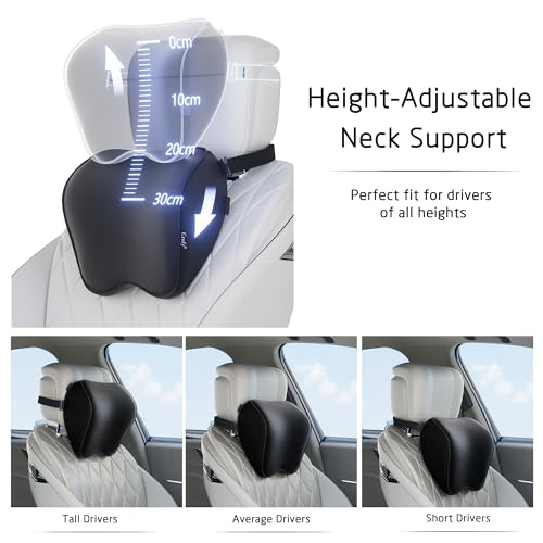 2-Pack Car Neck Pillow Set with Adjustable Straps - Memory Foam