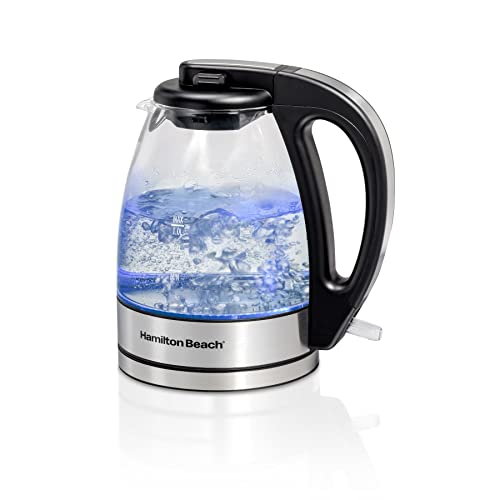 1 Liter Electric Glass Kettle, Fast-Boiling Water Heater with LED Light