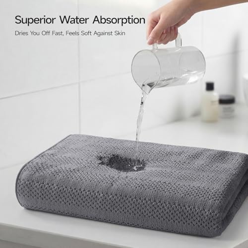ecolook Extra Large Microfiber Bath Towels Set of 4 - 31x63 Quick Dry