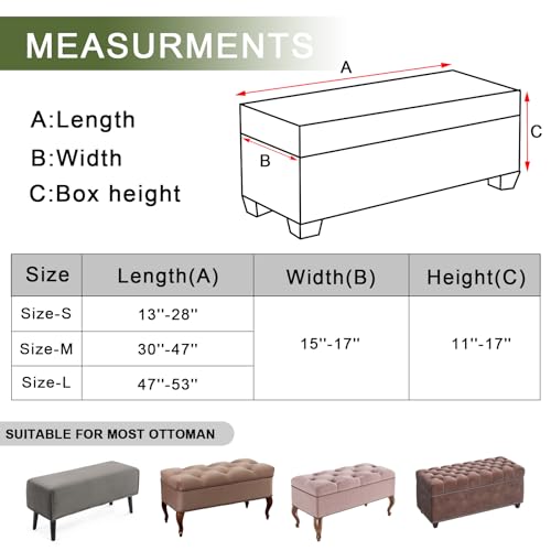 Rectangular Stretch Ottoman Cover - Washable Footstool Protector