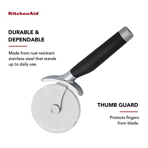 Stainless Steel Pizza Wheel Cutter with Finger Guard & Comfort Grip, 9-Inch