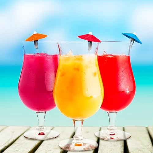 Umbrella Wine Glass Markers Set - Colorful Silicone Pendant for Party, Reusable & Dishwasher Safe, 6 Pieces - CHENSHUO