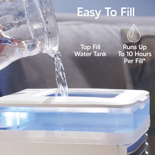 Portable Evaporative Air Cooler with Hydro-Chill Technology & LED Light