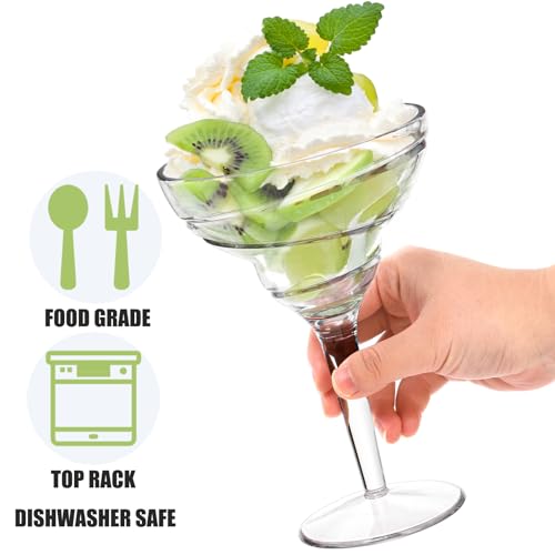 Youeon 6-Pack 12 Oz Shatterproof Acrylic Margarita Glasses - Reusable Stemware for Indoor & Outdoor Parties
