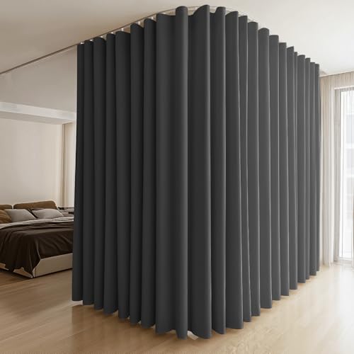 Blackout Room Divider Curtain Set with Flexible Ceiling Track - 100x84 in