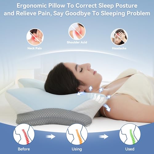 Ergonomic Memory Foam Cervical Neck Pillow for Pain Relief