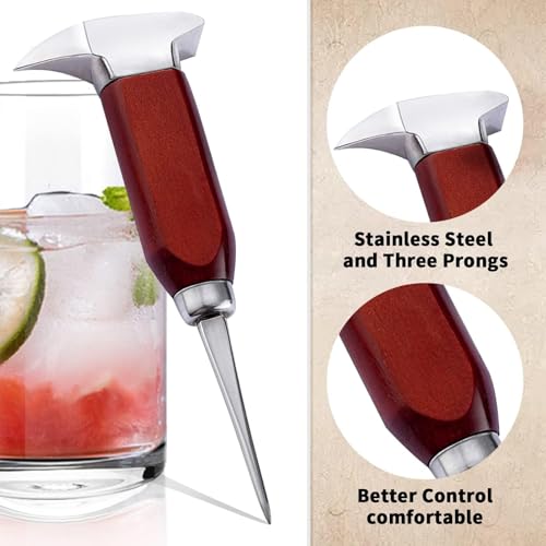 Anvil Ice Pick Stainless Steel Ice Crusher with Wood Handle - Professional Bar Tool