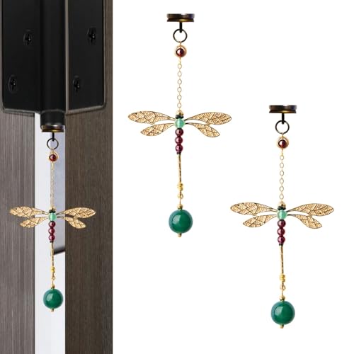 Decorative Dragonfly Hinge Toppers with Magnetic Attachment, Set of 2