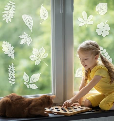 Bird Strike Prevention Window Clings - 26 Leaf-Shaped Decals
