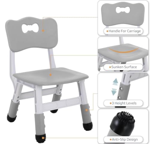 4-in-1 Kids Activity Table and Adjustable Chair Set with Storage - Grey