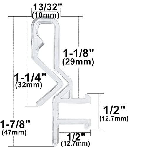 1-7/8 Inch Hidden Channel Valance Clips for Wood Blinds - 10 Pack
