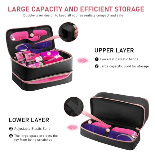 Lockable Discreet Storage Bag with Password Locks and 4 Bonus Organizer Bags