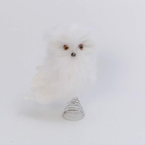 Gerson Snowy Owl Tree Topper - 12.5" Height for a Festive Holiday Decor Accent