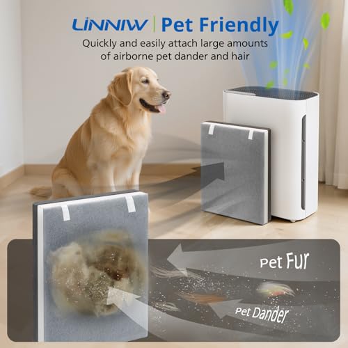 2-Pack 3-in-1 Air Purifier Replacement Filter with Activated Carbon