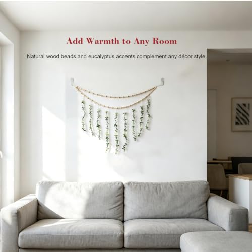 Boho Hanging Photo Display with 20 Clips and Artificial Greenery