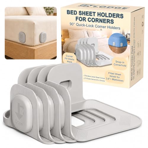 Bed Sheet Corner Holders (4-Pack) – 90° Quick Lock Fitted Sheet Clips