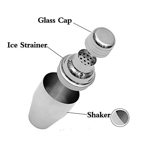 Delidge 8oz (250ml) Cocktail Shaker - Mini Martini Barware, Leakproof Stainless Steel