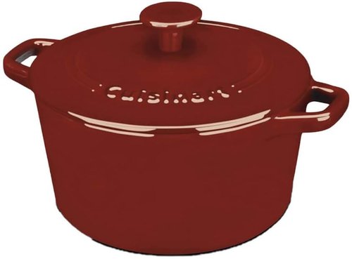 Cuisinart Enameled Cast Iron Round Casserole - Cardinal Red, 3-Quart | Durable & Stylish Cookware