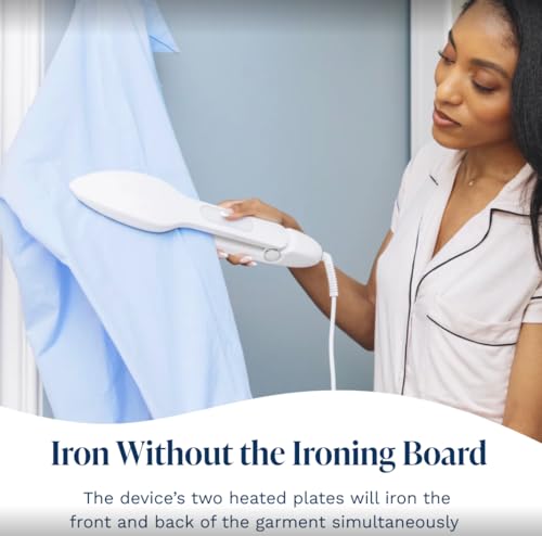 Nori Press Travel Steam Iron and Handheld Clothes Press with 6 Fabric Settings White