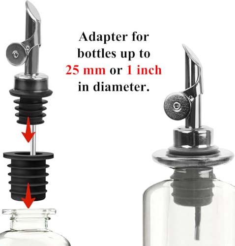 750ml Silver Olive Oil Pour Spout Set with Adapters for Bottles - KIBARTOL