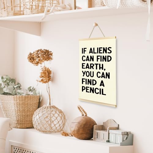 Funny Math Classroom Poster with Wooden Hanger Frame 12x16 Inch