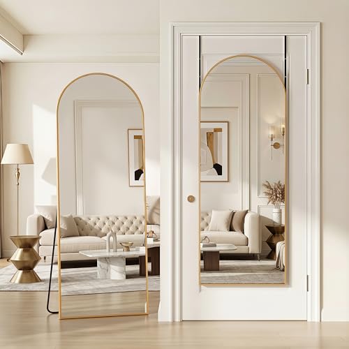 58" x 20" Arched Full Length Mirror, Over-the-Door or Wall Mounted Mirror
