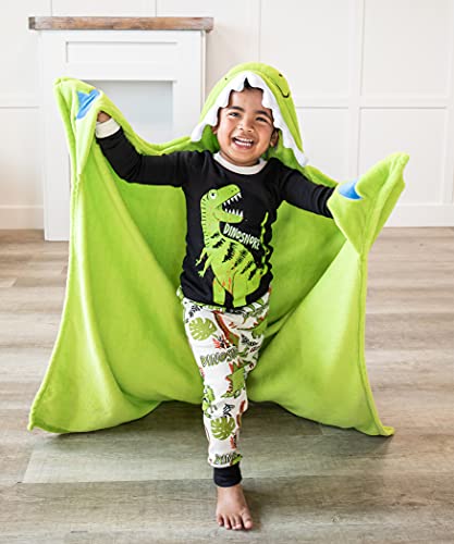 Dinosaur Wearable Hooded Blanket for Kids - Soft Fleece Animal Hoodie