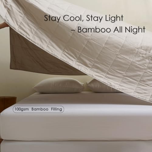Lightweight Bamboo Quilt Blanket - King Size, Breathable & Machine Washable