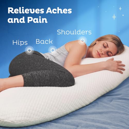 Cooling Full Body Pillow for Side Sleepers - Shredded Memory Foam, 20x54