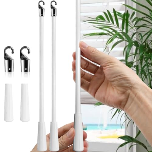 17-Inch Fiberglass Blind Tilt Wand Replacement with Hook (2-Pack)