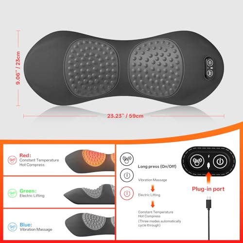 3-in-1 Electric Lumbar Support Pillow for Back Pain Relief