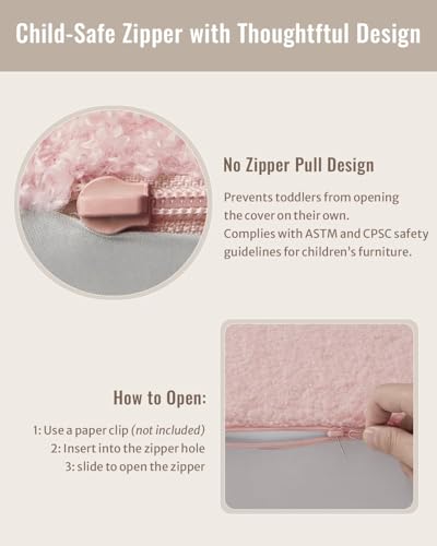 2-in-1 Foldable Kids Sofa Chair - Pink Shell Foam Convertible Play Couch