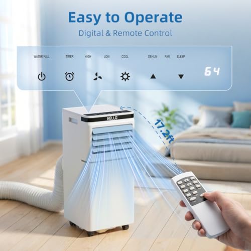 Portable Air Conditioner 3-in-1 Unit with Remote Control and Sleep Mode