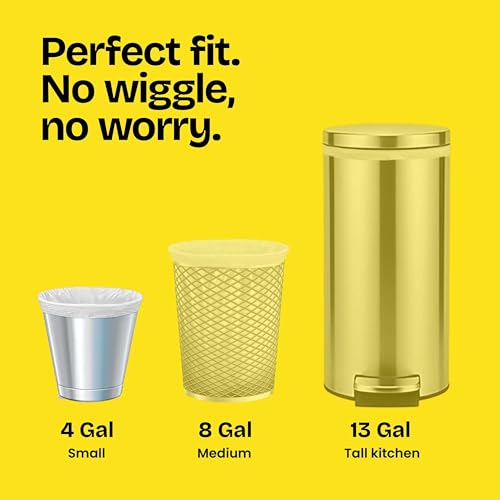 4 Gallon Small Drawstring Trash Bags, Lemon Scented Odor Resistant - 80 Count
