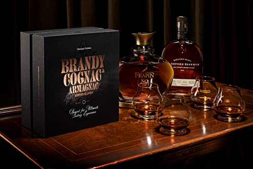 8 oz Brandy & Cognac Tasting Glasses Set of 4 | Crystal Snifters for Spirits & Liquor