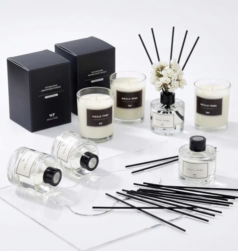 Natural Reed Diffuser Set with Real Flowers - 3 Pack Home Fragrance