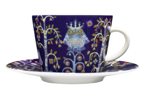 Iittala Taika Blue Coffee/Cappuccino Saucer 6-3/4 Inch - Finnish Design