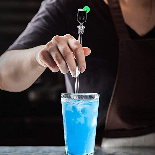 Acrylic Cocktail Stirrer Sticks Pack of 10 - Reusable Colorful Bar Mixing Spoons