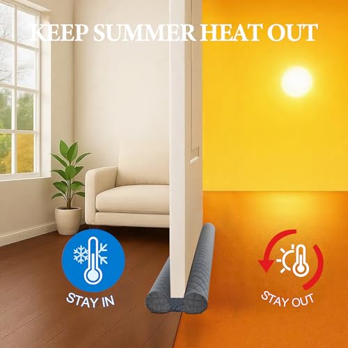 Velvet Under Door Draft Stopper - Adjustable 30-36 Inch Gap Filler
