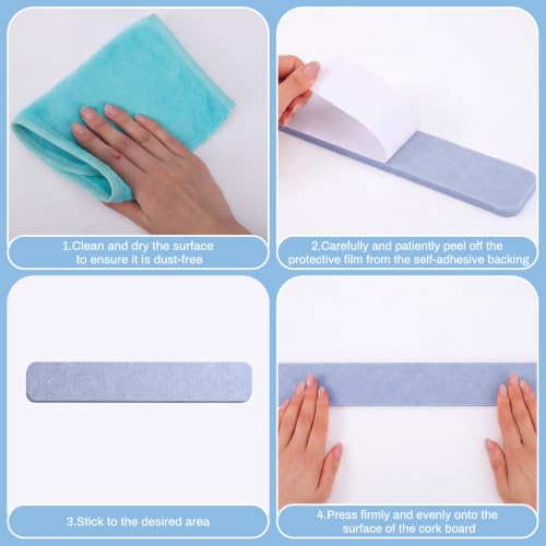 8-Pack Felt Bulletin Board Strips, 13x2 Inch Self-Adhesive Pin Boards