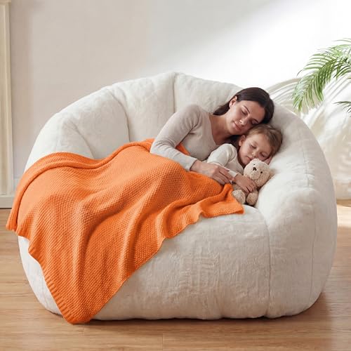 Oversized Memory Foam Bean Bag Chair with Armrests - 48.5 Inch Floor Lounger