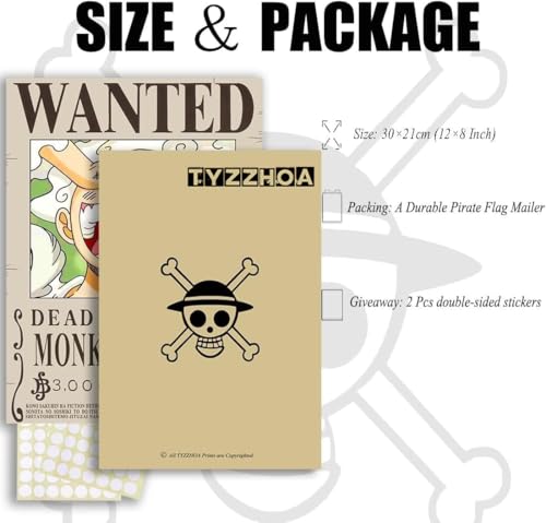 Anime Wanted Posters Set 25PCS Straw Hat Crew Bounty Art Prints